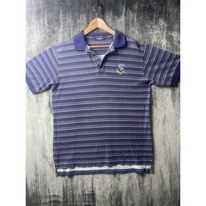 1996 Vintage US Open Collection Blue Striped Polo Mens Large